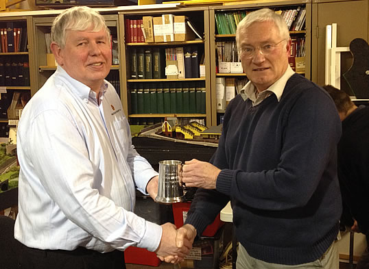Dennis Lovett (left) with newly elected Chairman Chris Hughes (right)